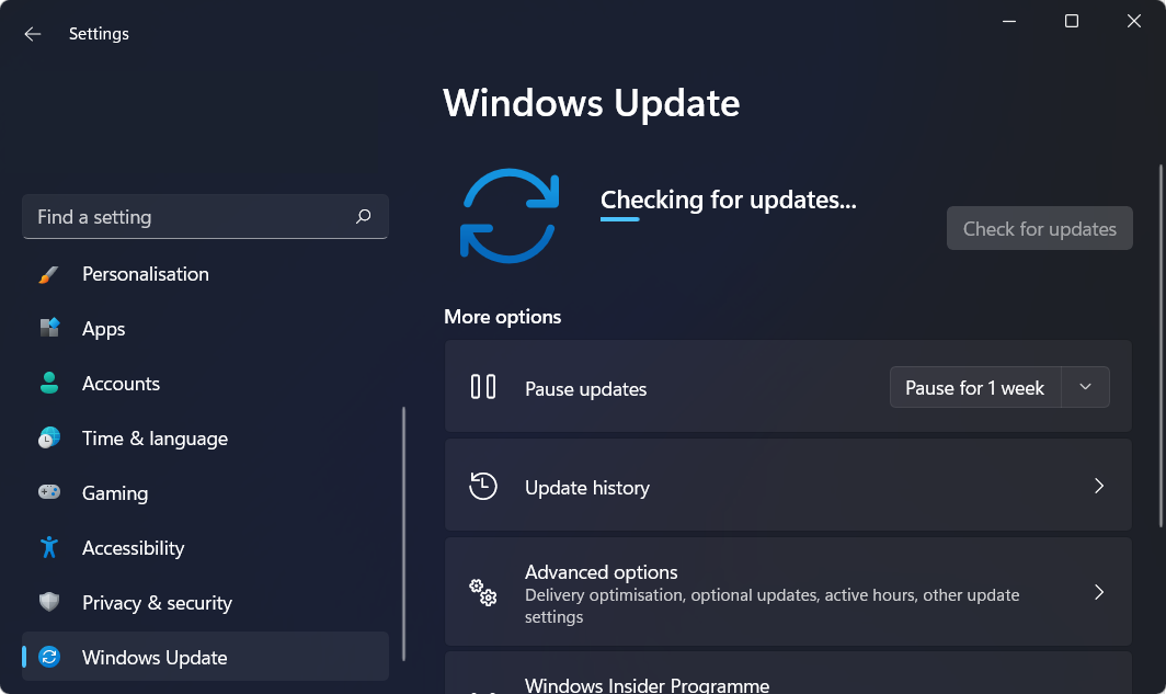 check for updates video memory management internal windows 11
