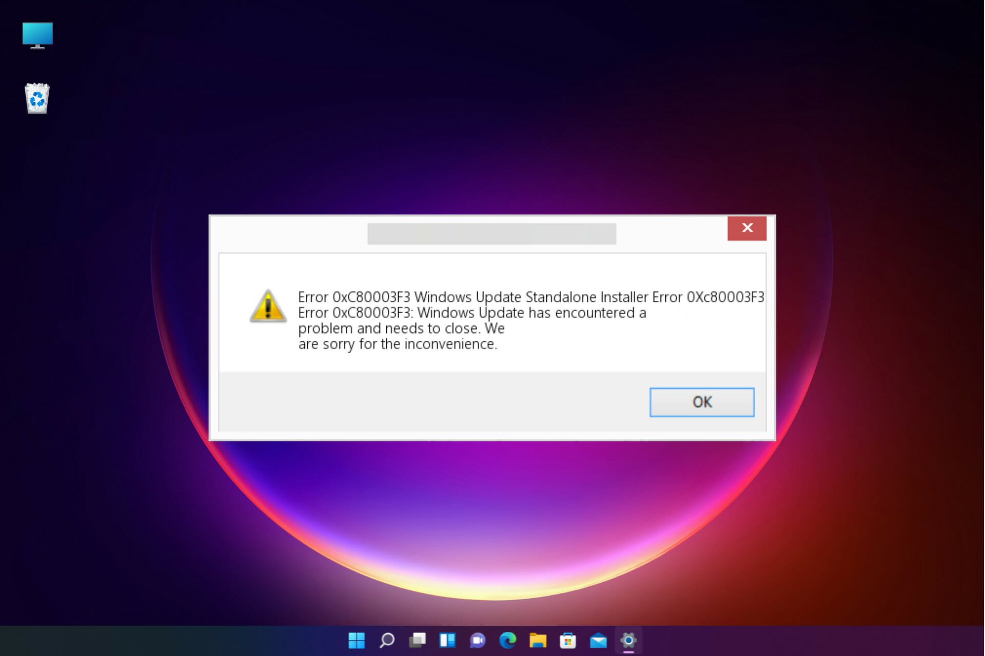 Fix Windows Update error 0xc80003f3