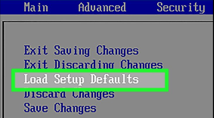 load setup defaults bios