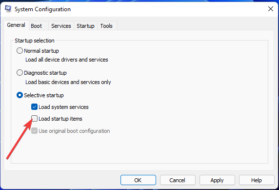 The Load startup items option logitech g hub windows 11 not working