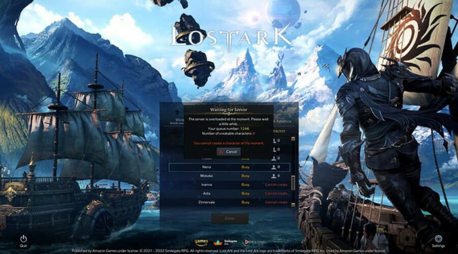 Fix Lost Ark Server Authentication Failed 10010 Error – QM Games