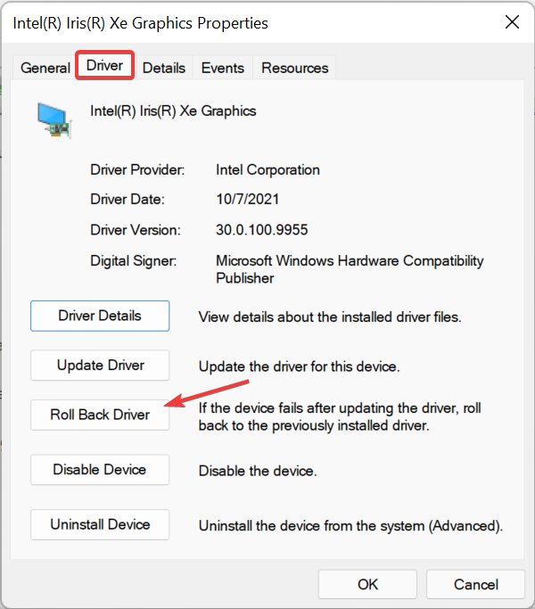 Roll Back driver to fix windows 11 video driver issues