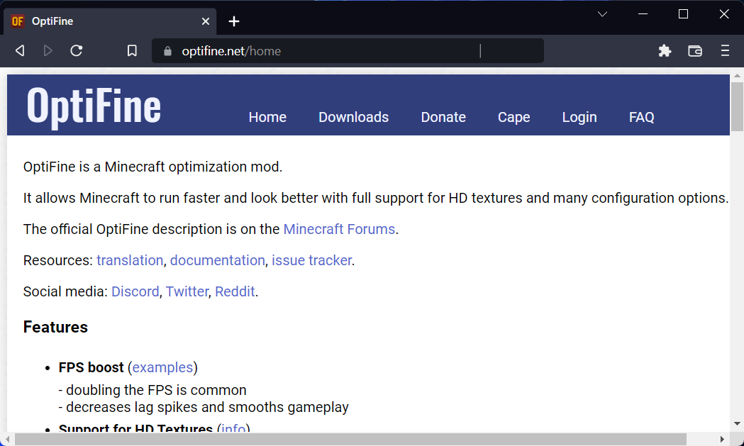optifine-home how to download optifine windows 11