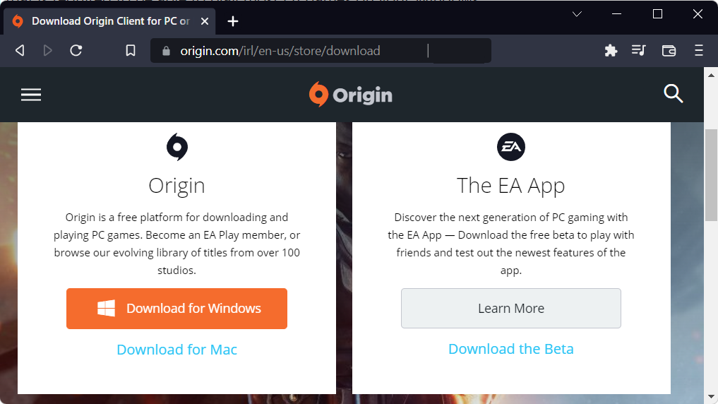 origin download pc