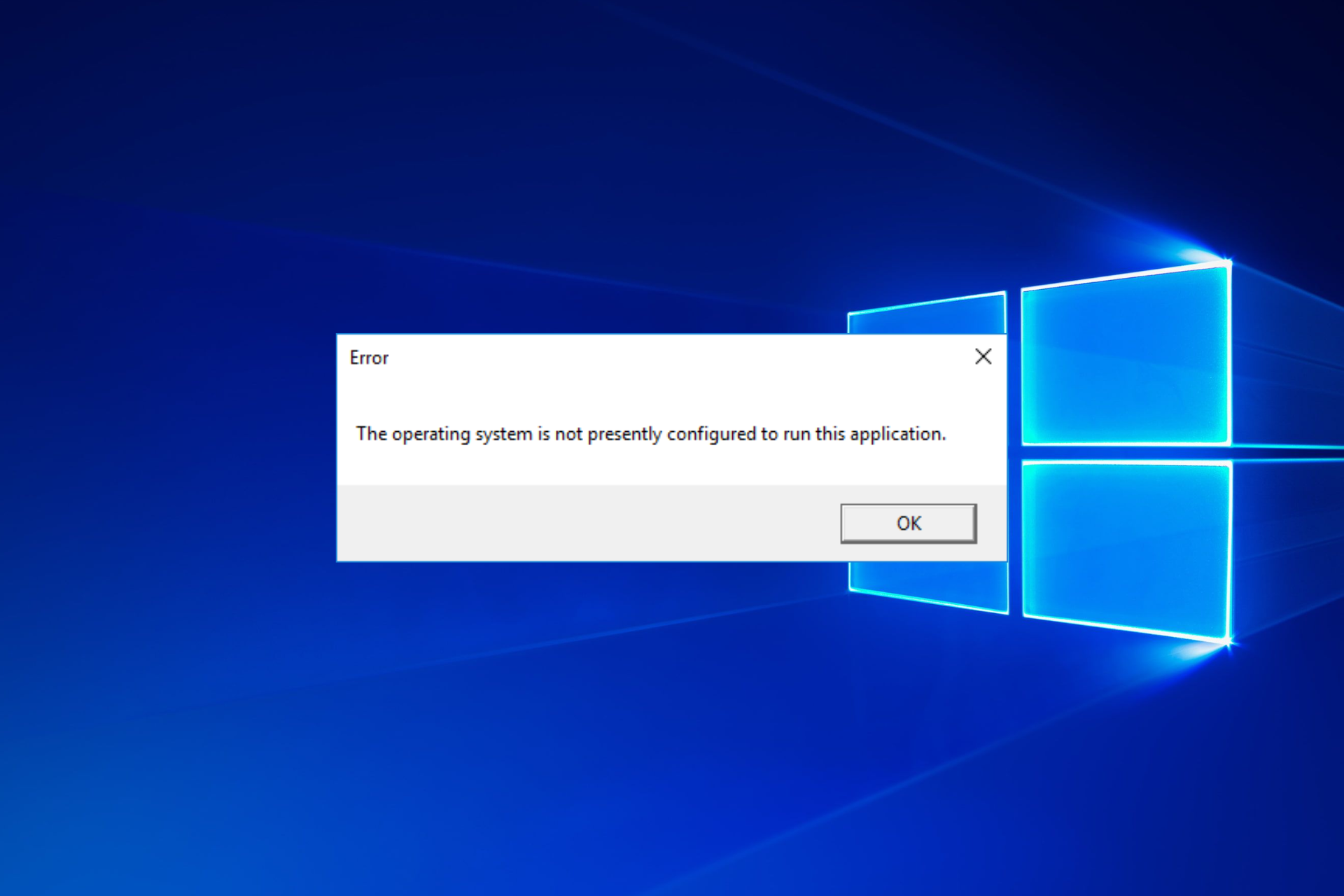 os-cant-play the operating system is not presently configured to run this application