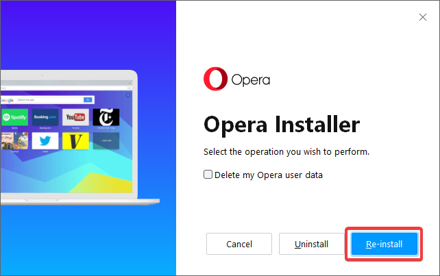 Re-install Opera.