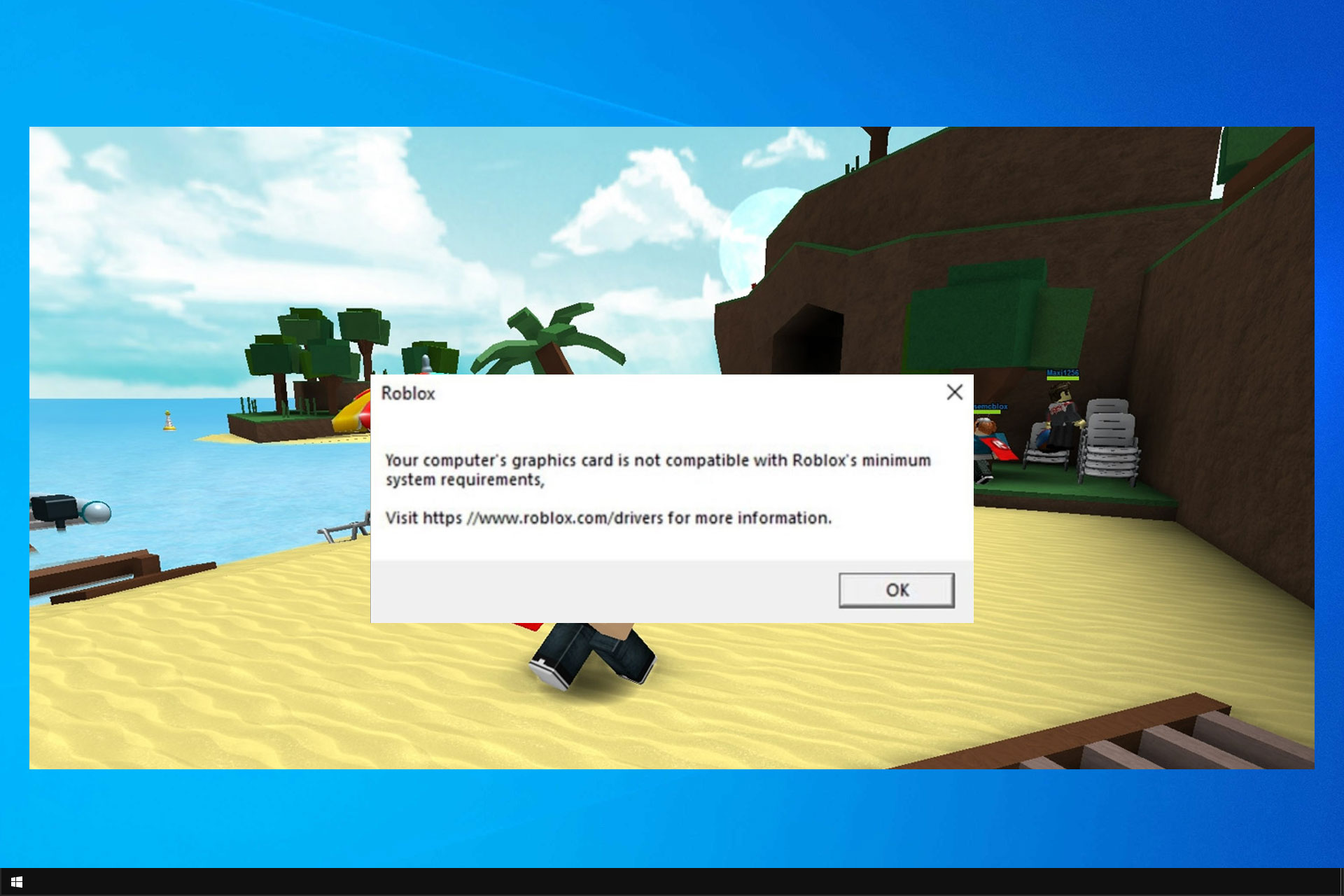roblox graphics card not compatible