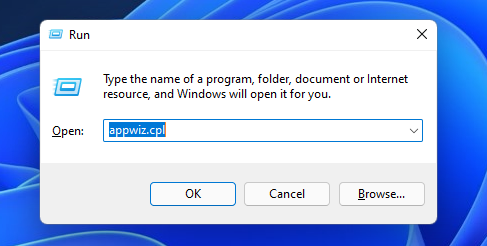 The appwiz.cpl command windows 11 update error 0x800f0922