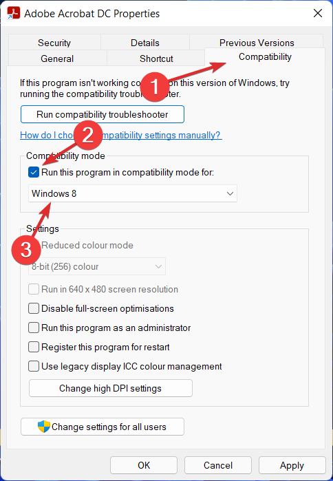 run-compatibility-mode video memory management internal windows 11