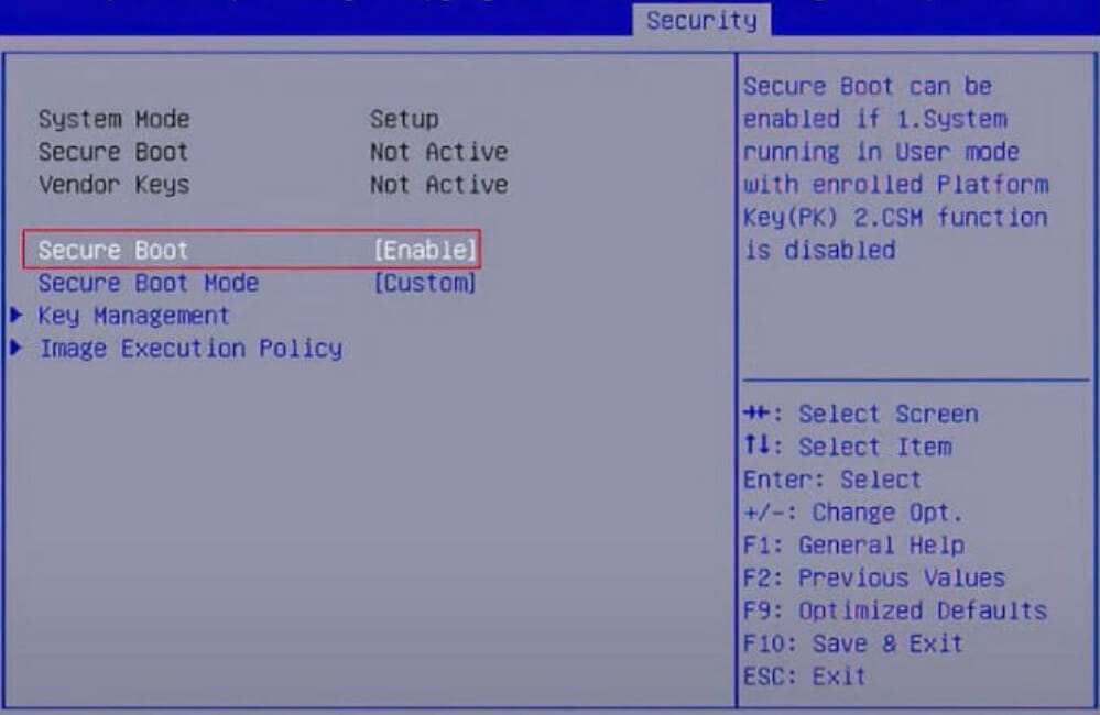 Secure Boot Can Be Enabled When System In User Mode Fix 5728