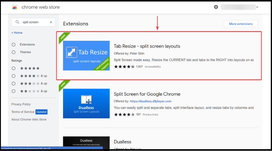 tab resize split screen download extension