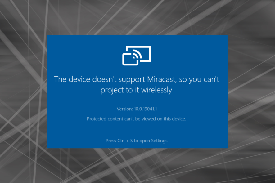 Fix this device doesn't support miracast error in Windows