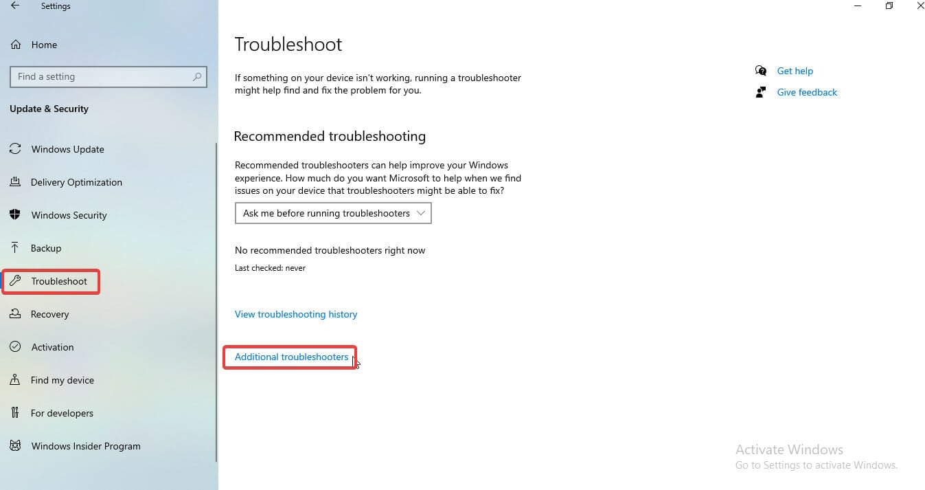 troubleshooter license terms error