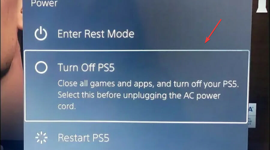 turn off PS5
