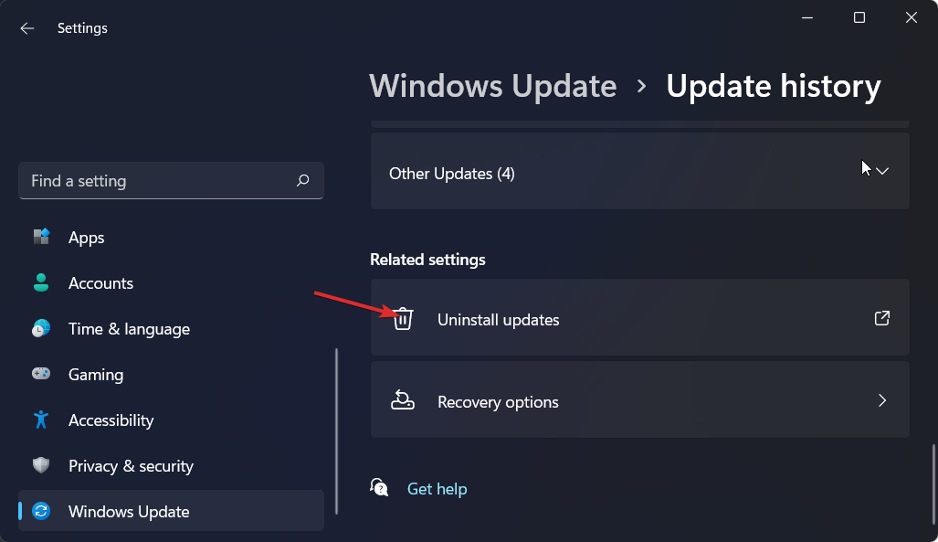 uninstall-upd windows 11 error after update