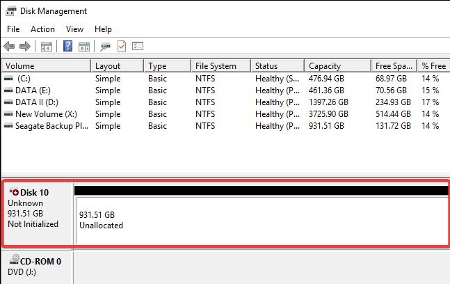 how to detect new hard drive Windows 10