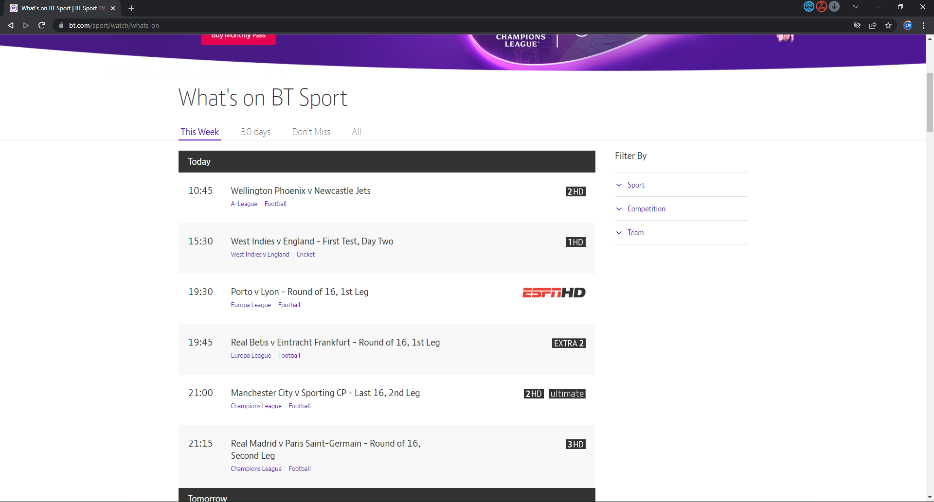 UR Browser is perfect for BT Sport.