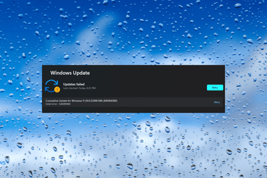 windows 11 update install error 0x800f0982