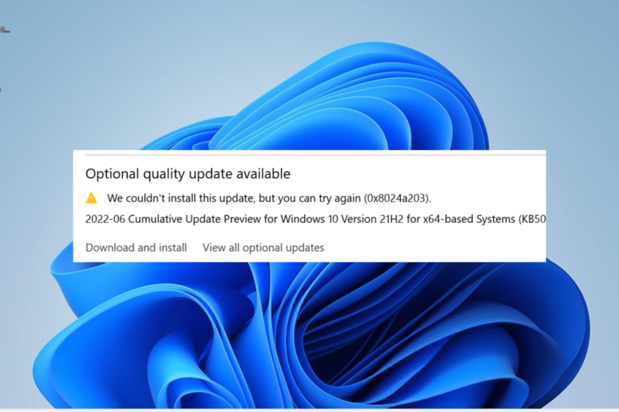 windows update error 0x8024a203