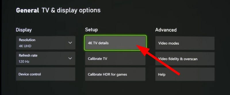 xbox tv and display options settings