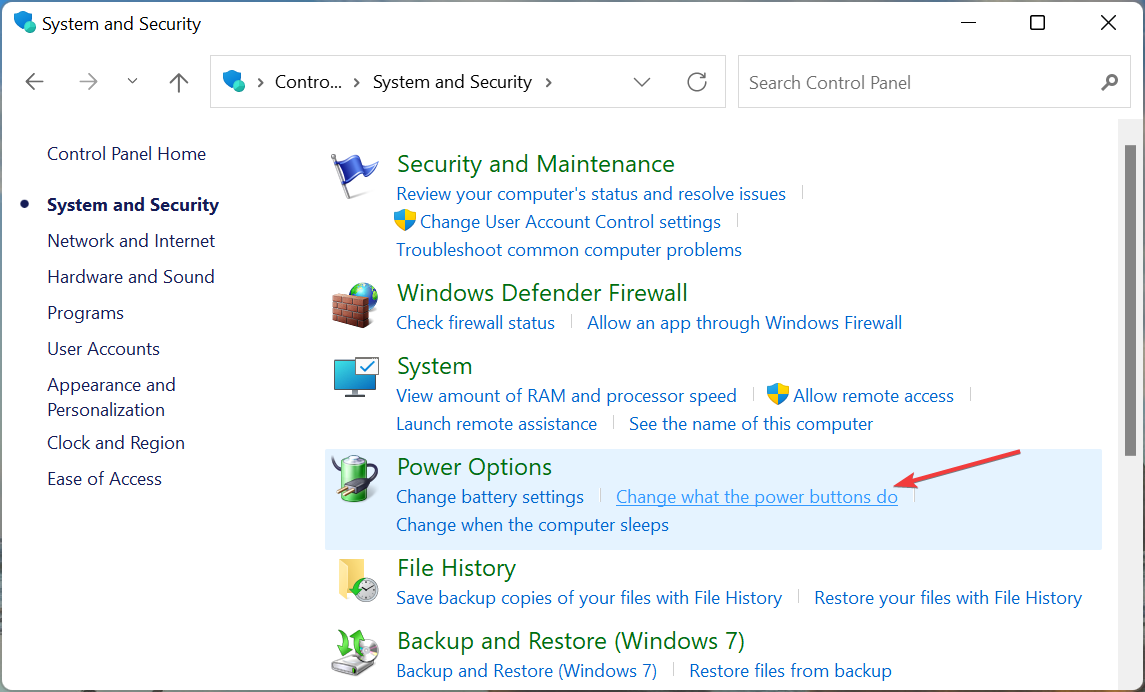 change what the power buttons do to fix windows 10 stuck on restarting