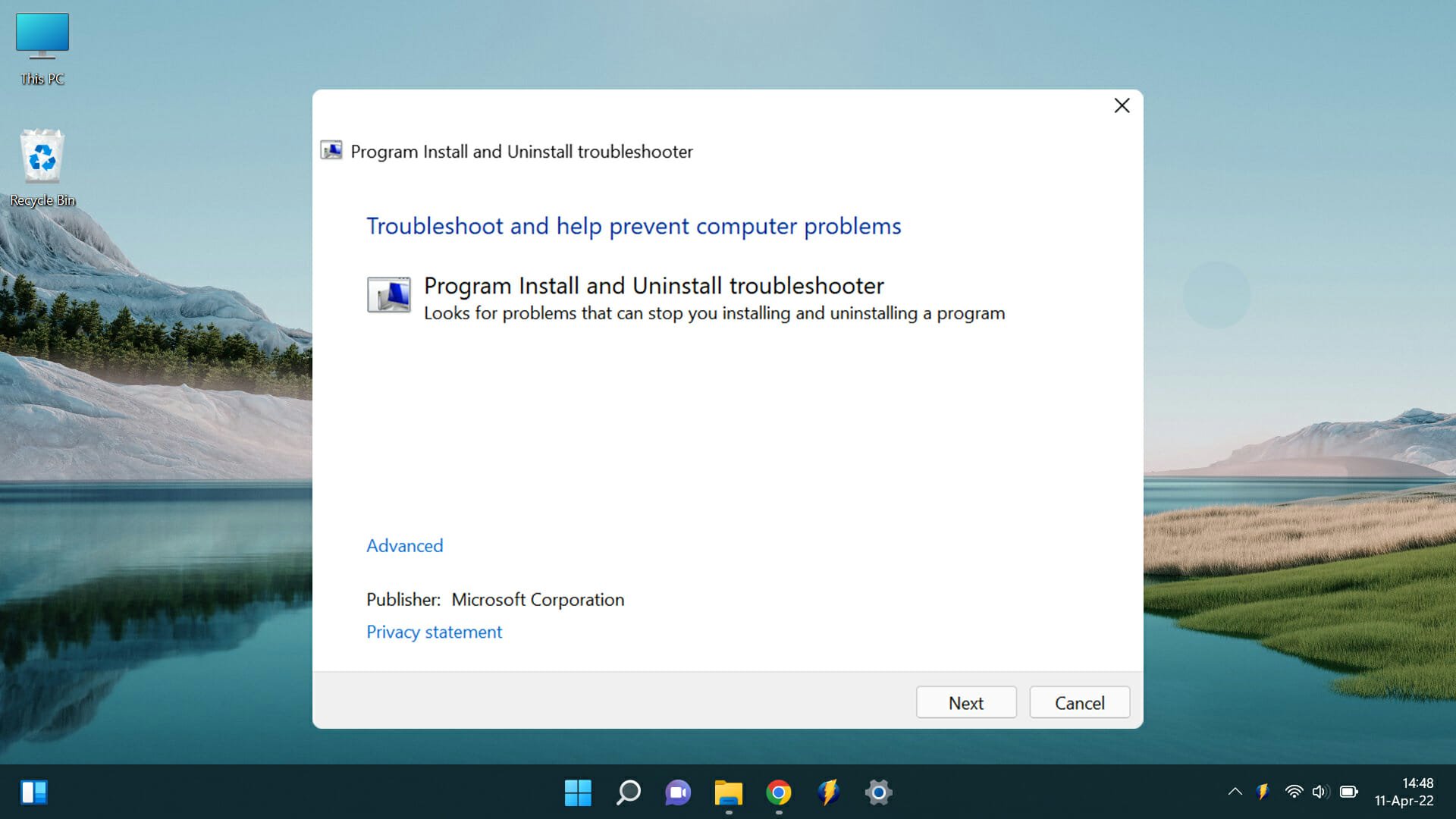 Install the Troubleshooter 