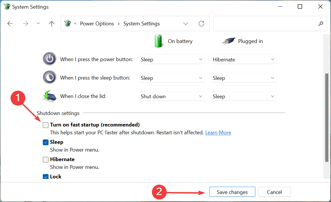 disable fast startup to fix windows 10 stuck on restarting
