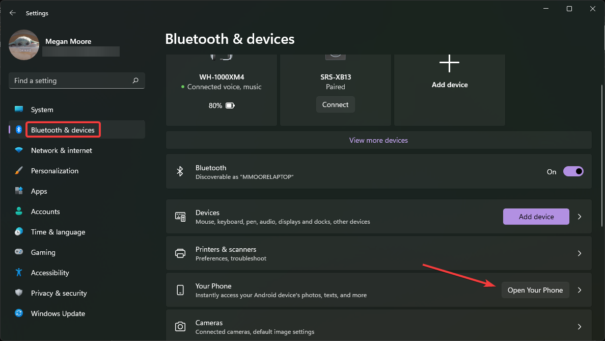 Open Bluetooth & devices.