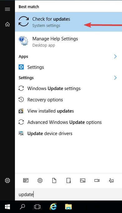 Check for updates Windows server