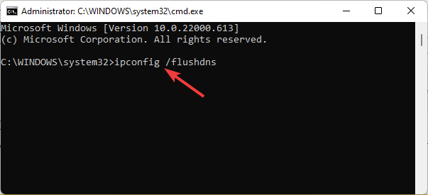 Run command in elevated command prompt t flush DNS
