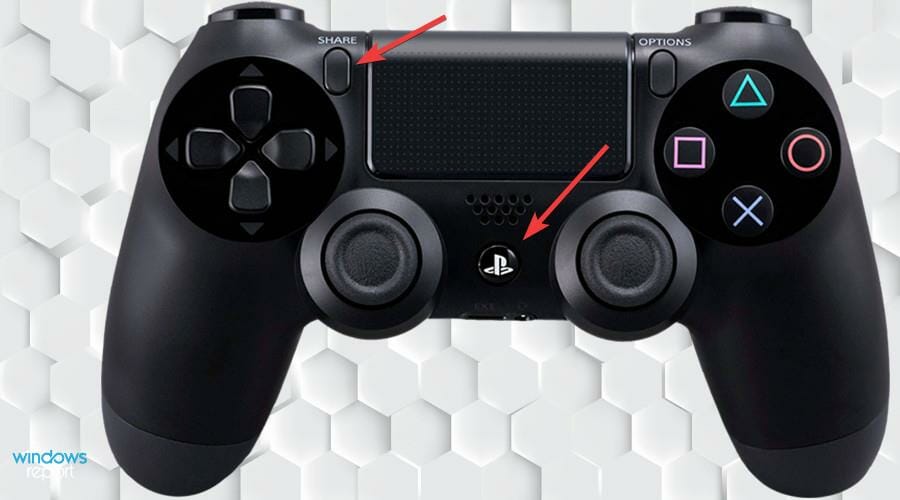 Share and PS button on PS4 controller