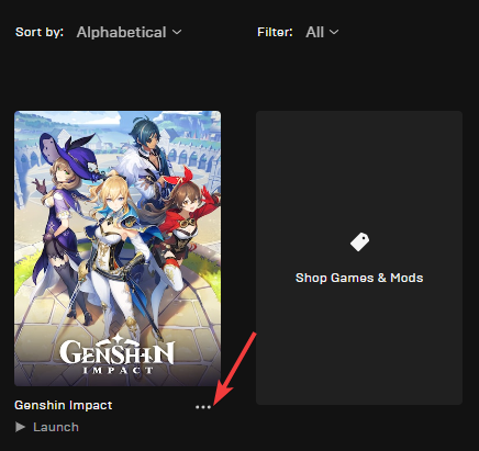 Genshin Impact na Epic Games launcher Genshin Impact