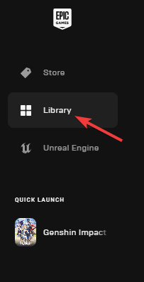 Launch Epic Games Launcher and go to Library