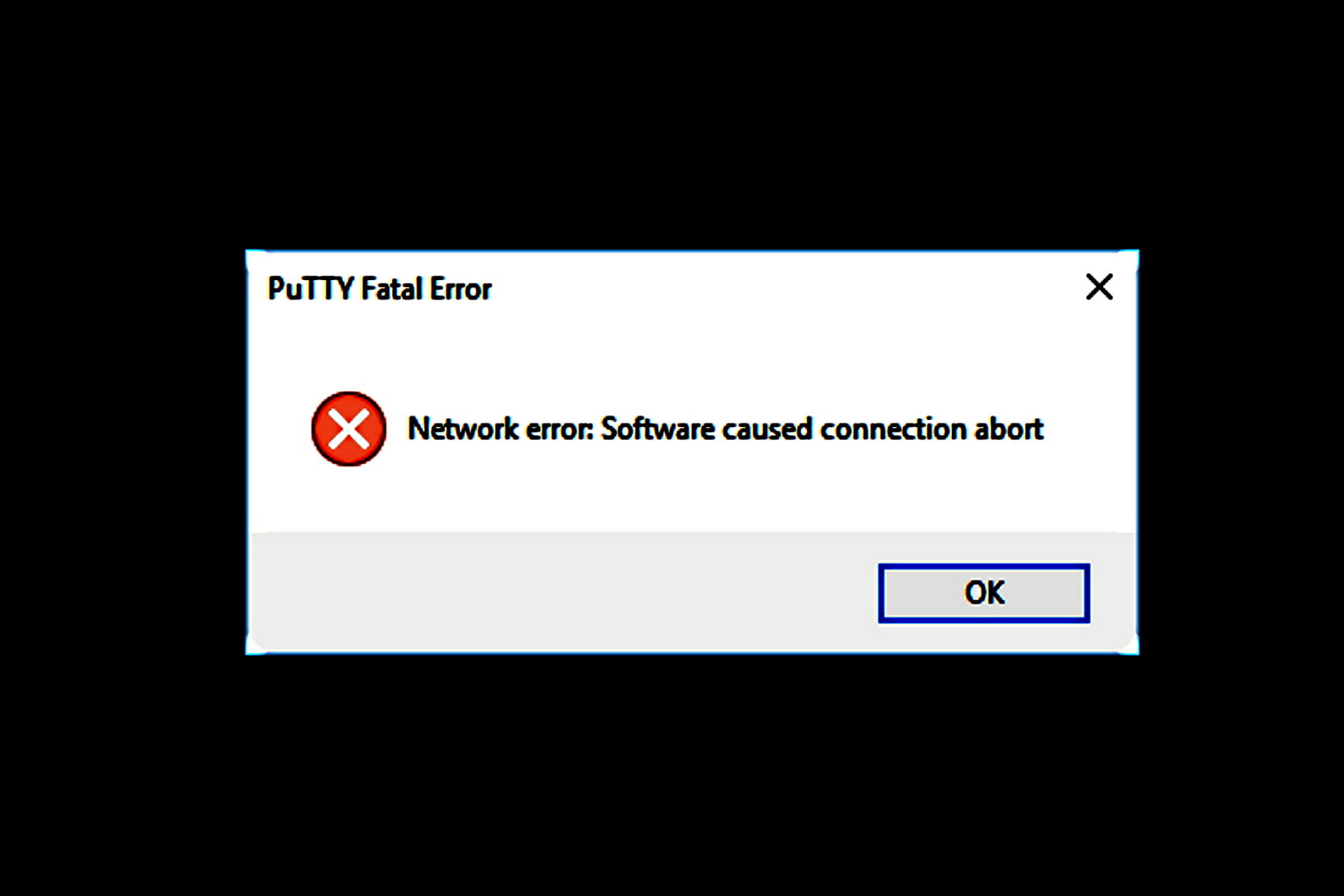 FI PuTTY caused connection abort