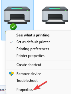right-click on HP scanner and select Properties