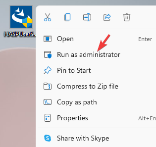 Right click on executabel and select  Run as administrator