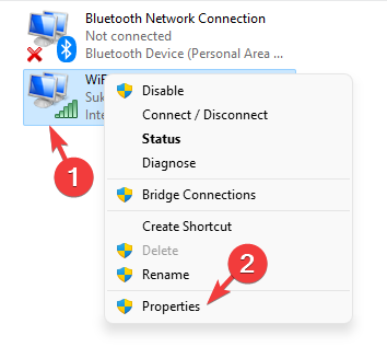 right click on acctive network adapter and select Properties