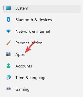 Click on Apps on the left side of Settings window