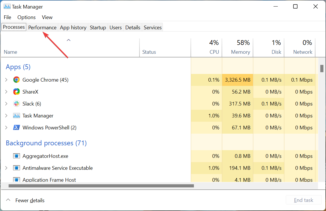 Task Manager to find find windows 11 ip adress
