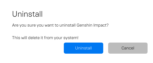 Click on Uninstall in the Uninstall confirmation prompt