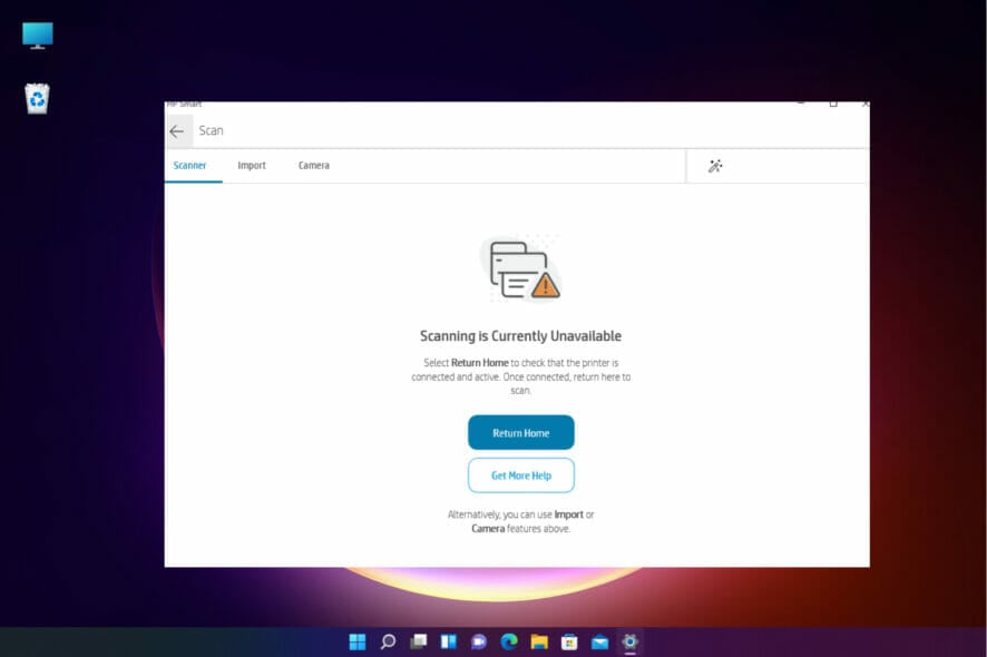HP scanner not working on Windows 11