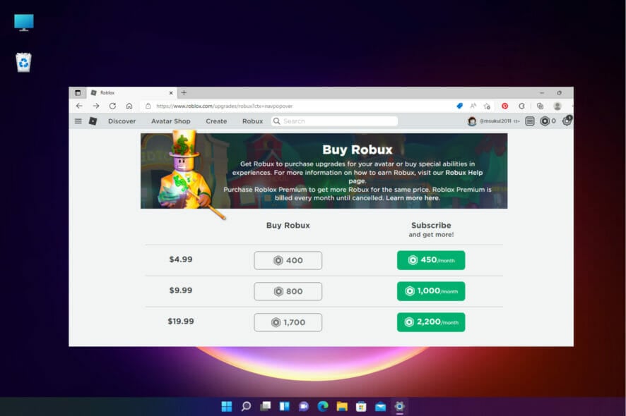 Buy robux shop microsoft store