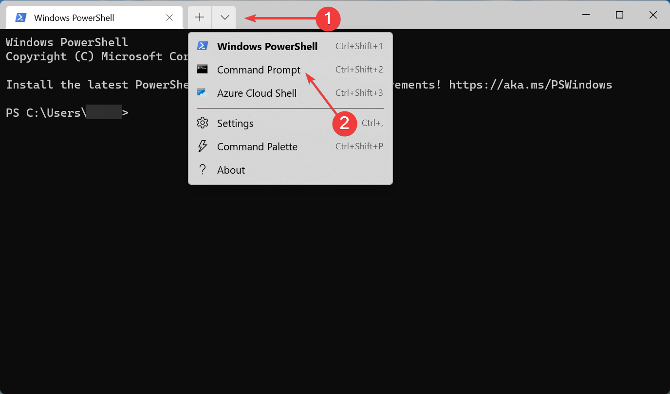 Command Prompt windows terminal