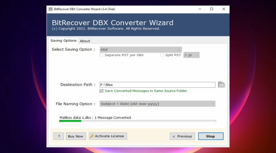 dbx to pst converter software
