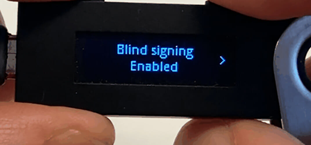 blind signing enabled ledger