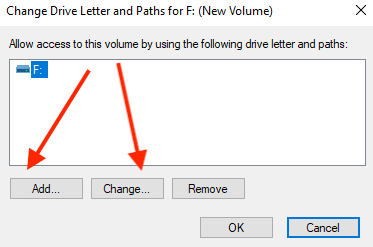 Updating the drive letter