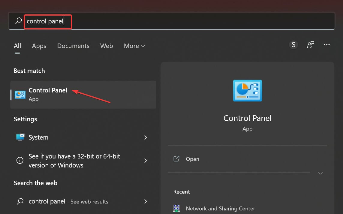 Control Panel to find windows 11 ip adress