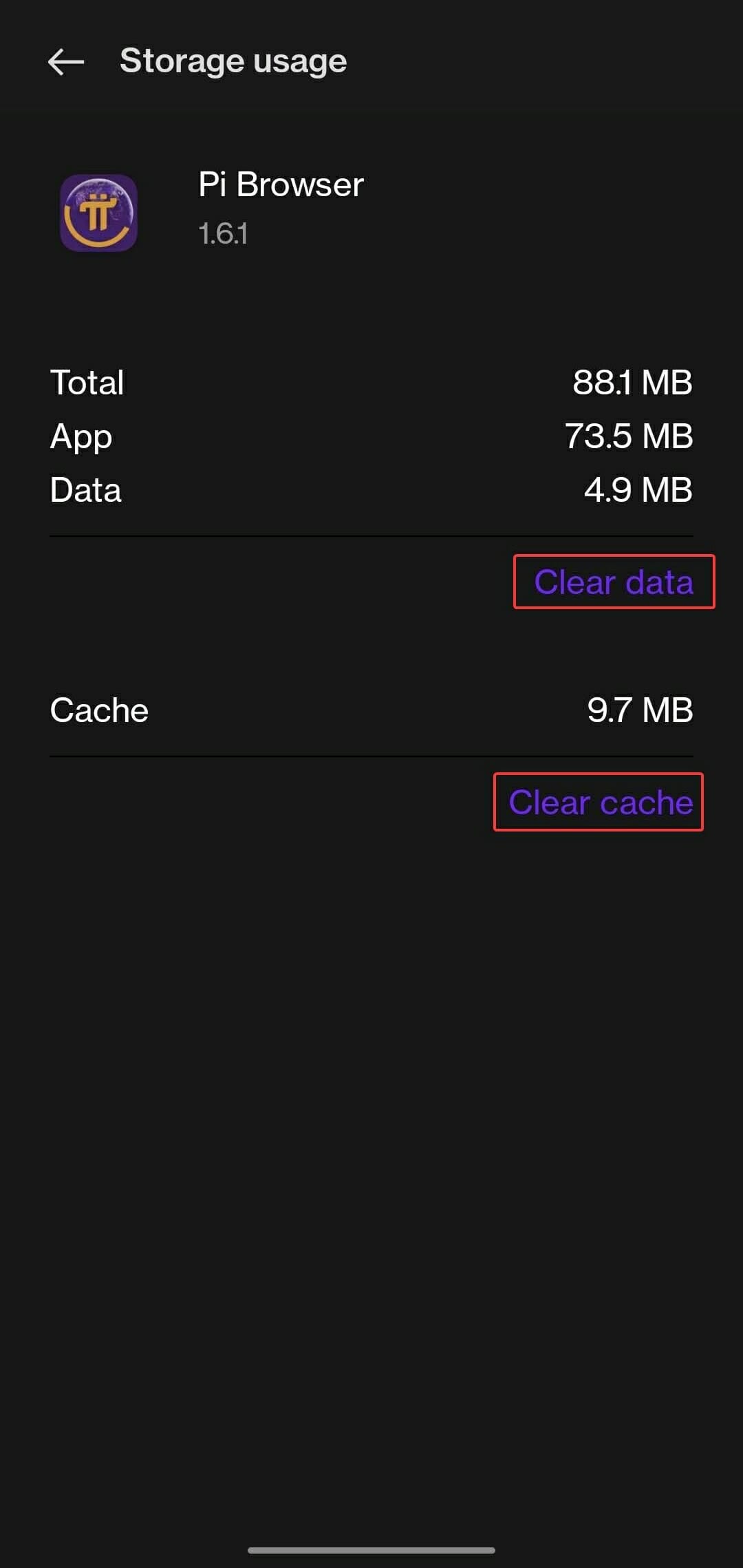 Tap Clear data and then clear cache.