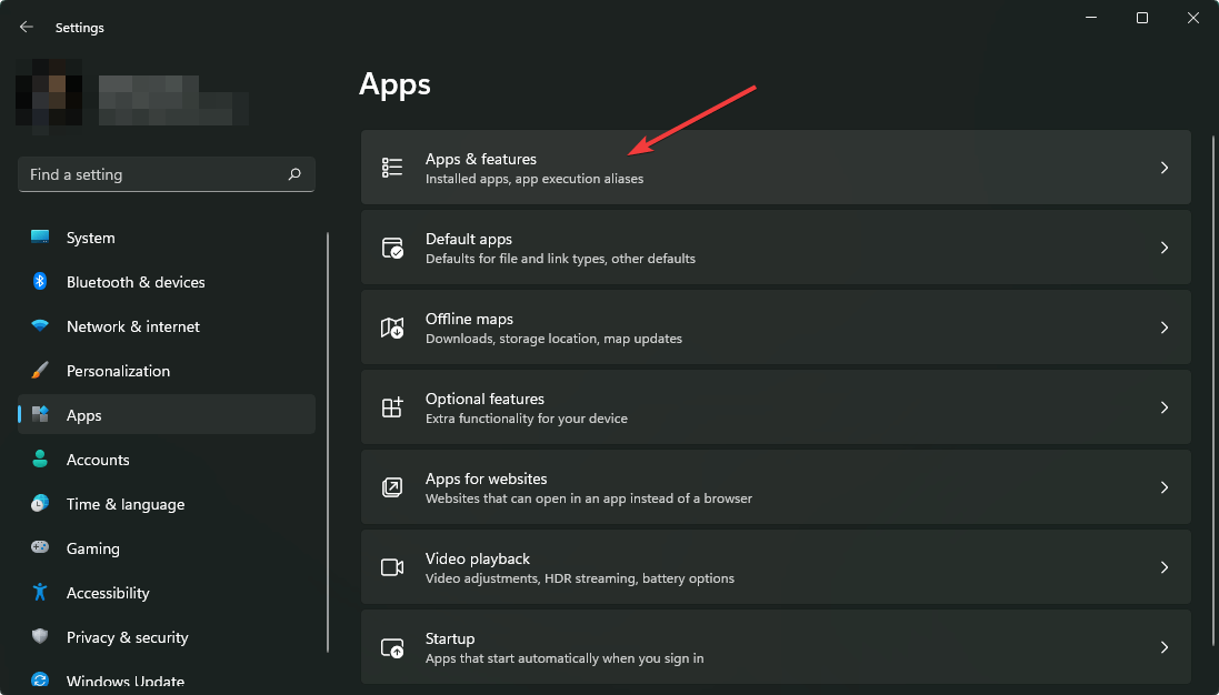 clicking apps features win 11 settings