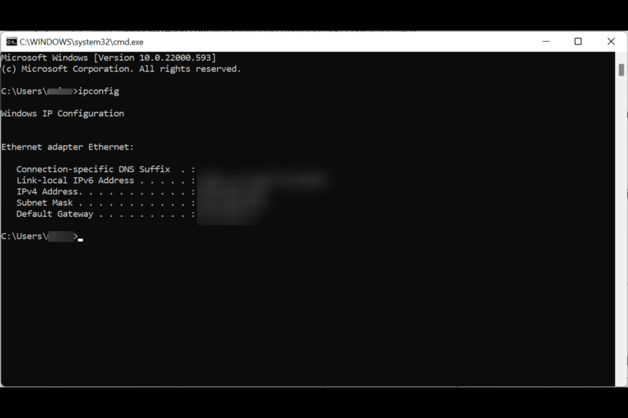 Checking IP address using Command prompt